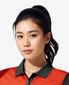 Asian Woman Wearing Table Tennis Uniform Mockup