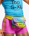 Mustachioed man with Boombox Wearing Tank Top and Shorts Mockup