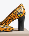Block Heel Pumps with Shoe Box Mockup
