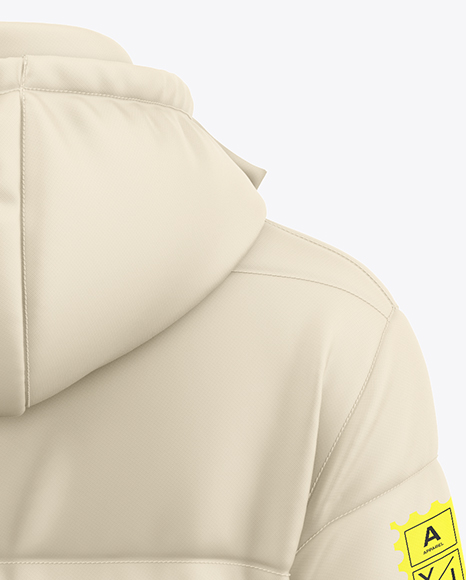 Men's Long Down Jacket Mockup - Back view