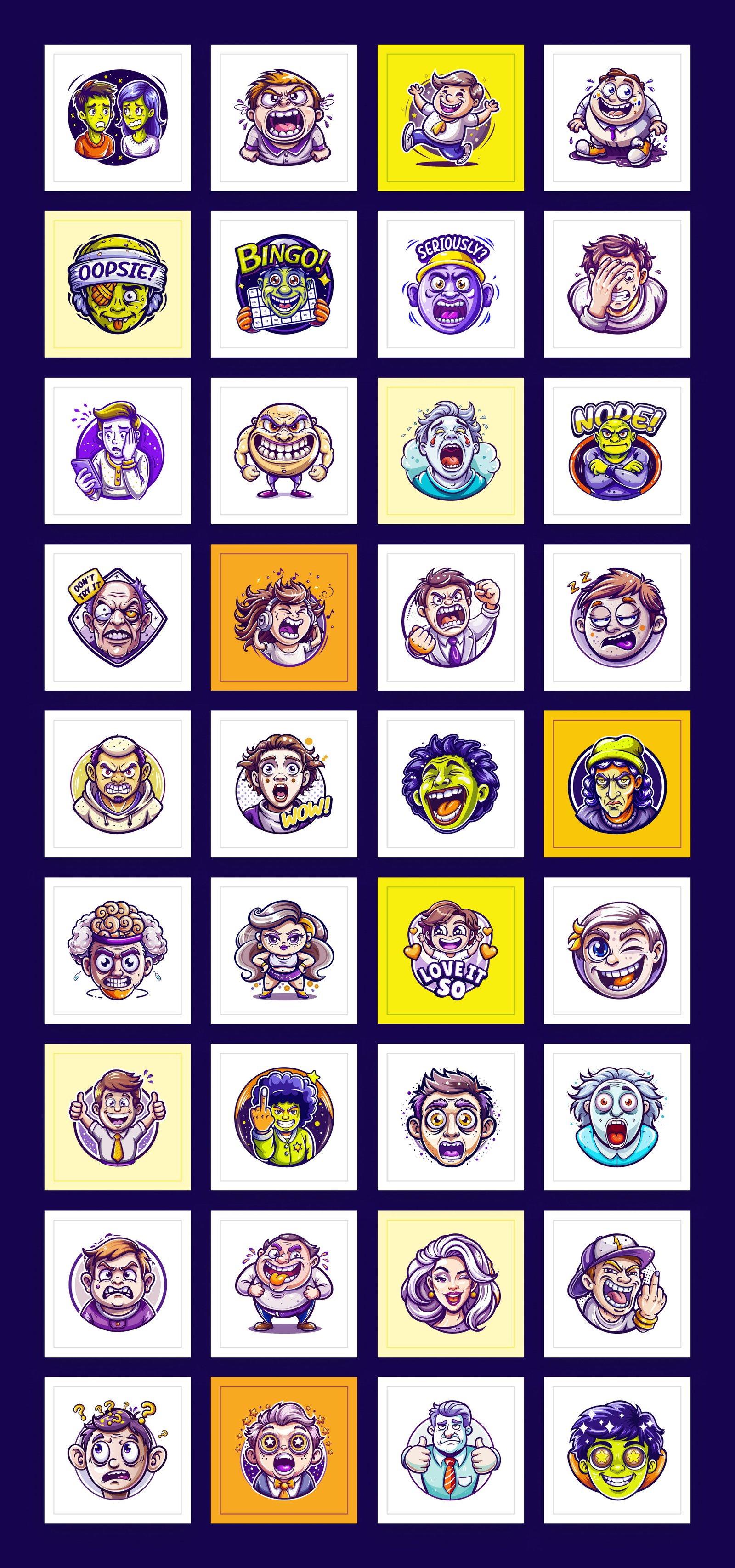 Reaction Stickers Set