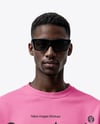 Young Black Man Wearing Oversize Sweatshirt and Shorts Mockup