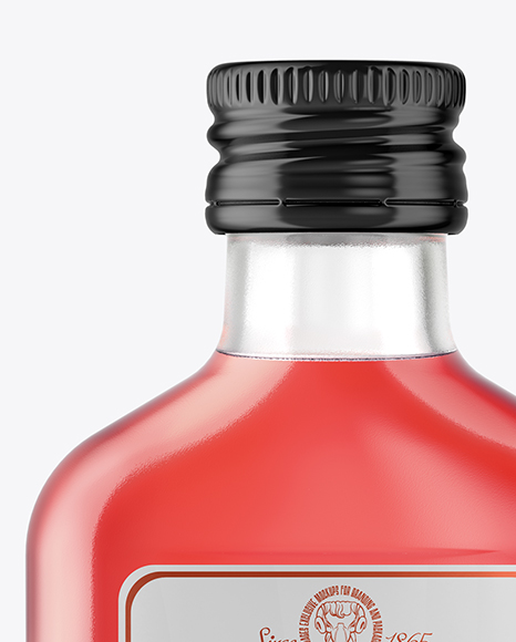 Clear Glass Liquor Bottle Mockup