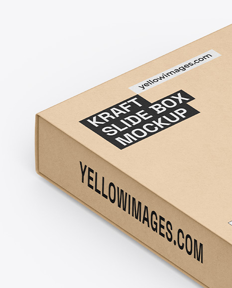 Kraft Slide Box Mockup – High Angle View