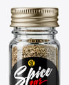 Glass Spice Jar with Thyme Mockup