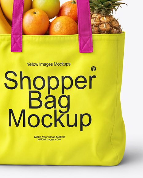 Shopper Bag with Fruits Mockup