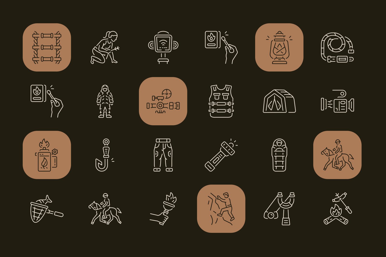 Hunting Icon Art Set