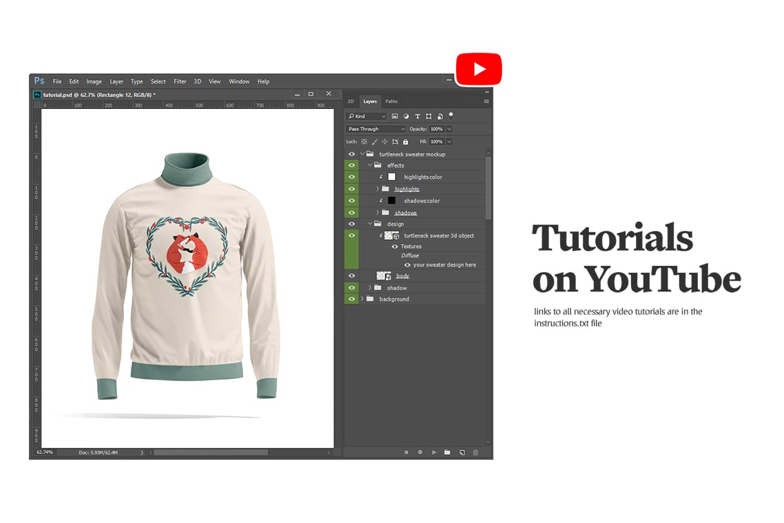 Turtleneck Sweater Animated Mockup