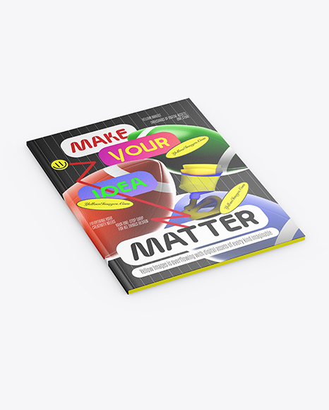 Magazine Mockup - Half Side View