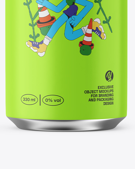 330ml Aluminium Can with Matte Finish Mockup
