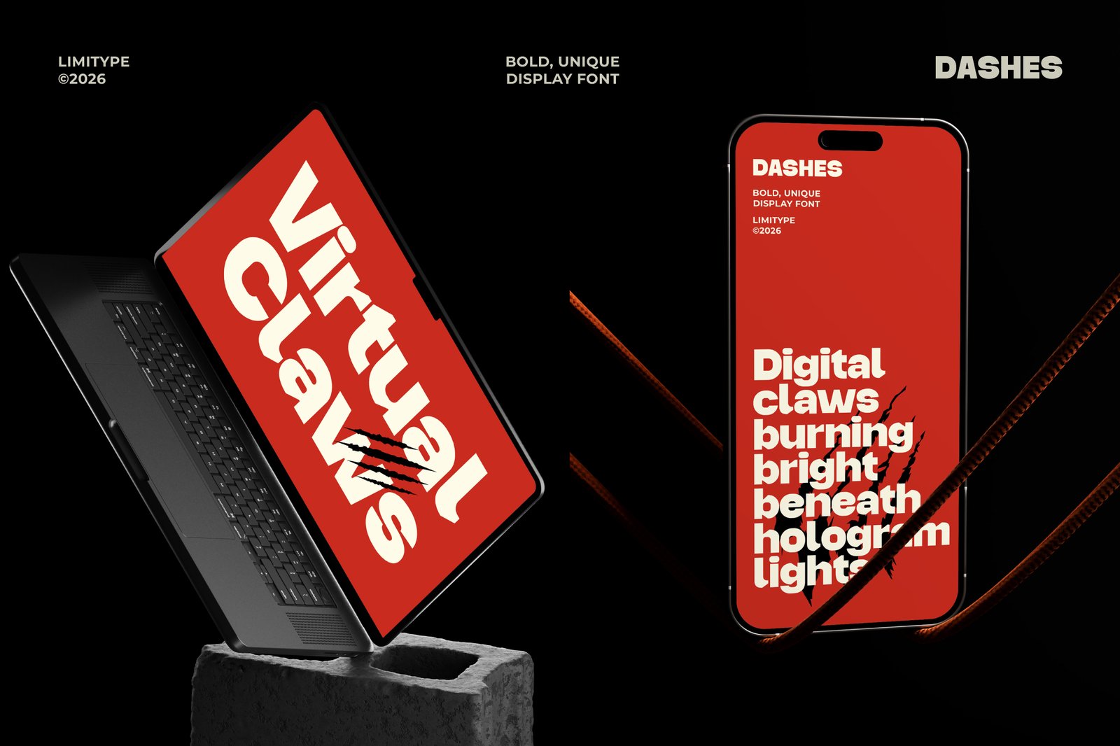 Dashes - Bold Font