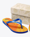Flip Flops With Box Mockup