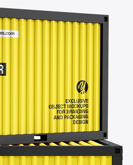 Two Cargo Shipping Containers Mockup