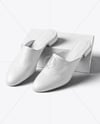 Pair of Mules with Shoe Box Mockup