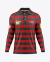 Men's Raglan Long Sleeve Polo Shirt Mockup