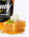 Glass Jar with Acacia Honey Mockup