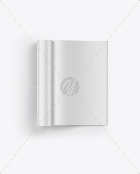 Opened Magazine Mockup - Top View