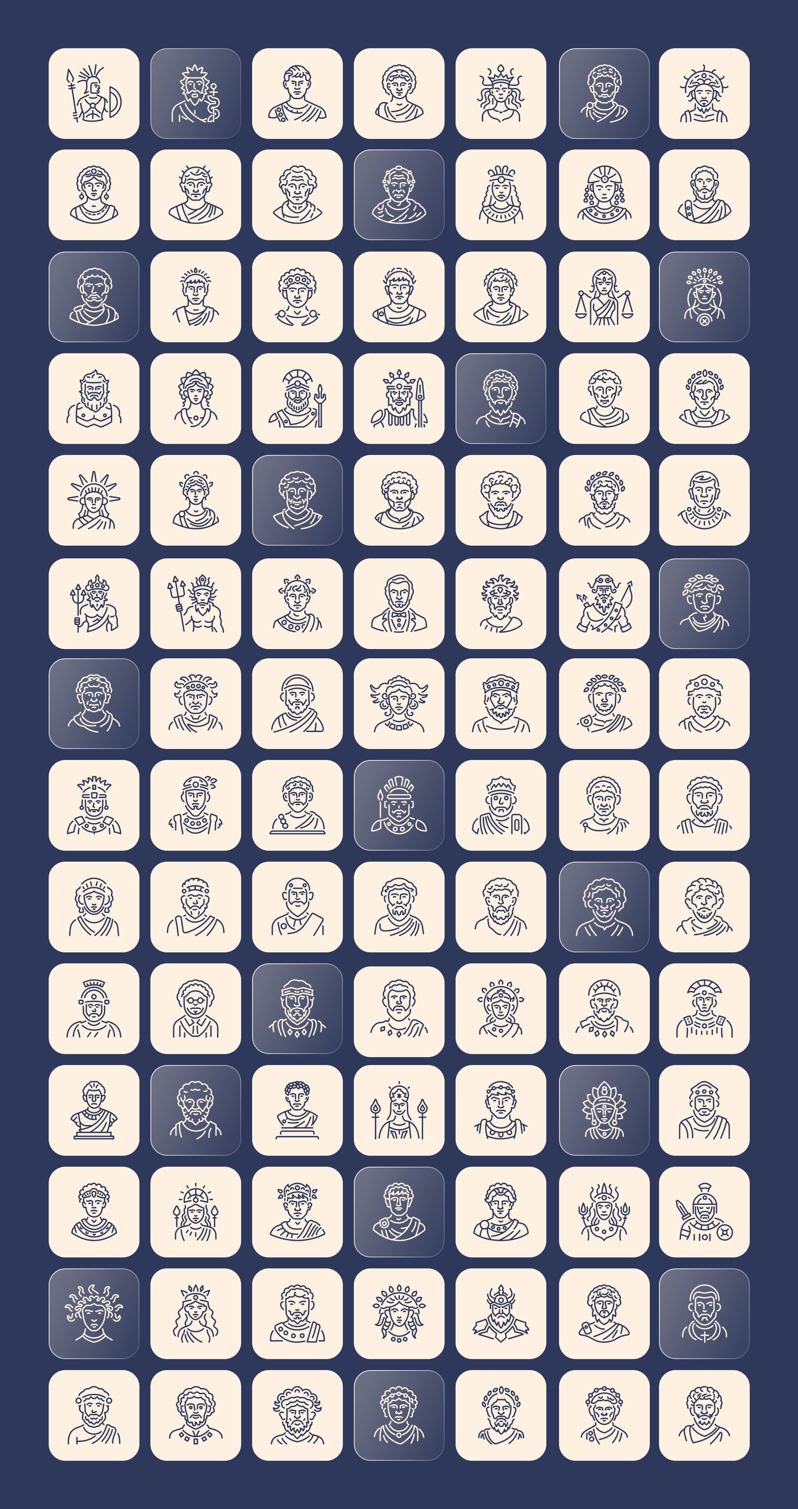 Roman Characters Icons
