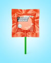 Glossy Lollipop Sachet Mockup