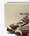 Pair of Suede Loafers with Shoe Box Mockup