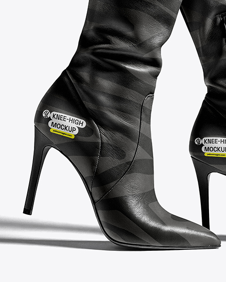 Pair of High-Knee Boots on Women's Legs Mockup