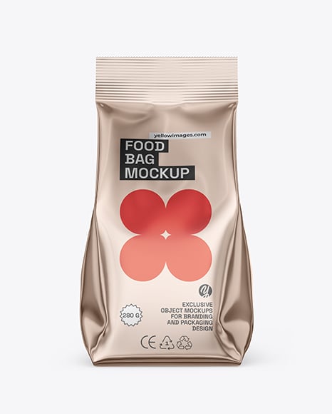 Glossy Metallic Package Mockup - Coffee mockup