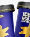 Two Matte Ice Cream Cups Mockup
