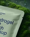 Hydrogel Eye Patch Sachet on Wet Moss Mockup