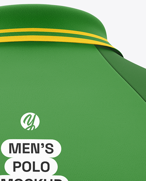 Men's Long Sleeve Raglan Polo Mockup