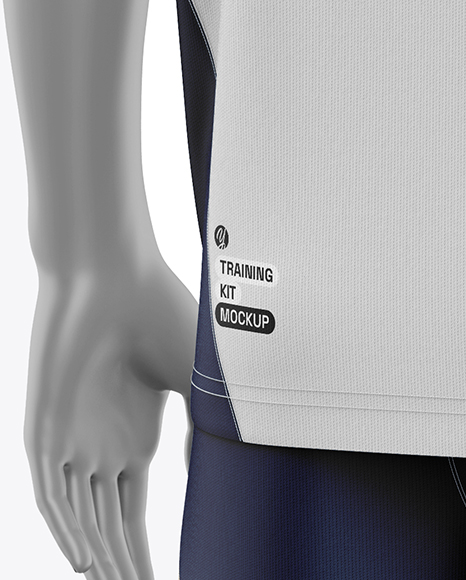 Training Sleeveless Kit Mockup - Back Half Side View