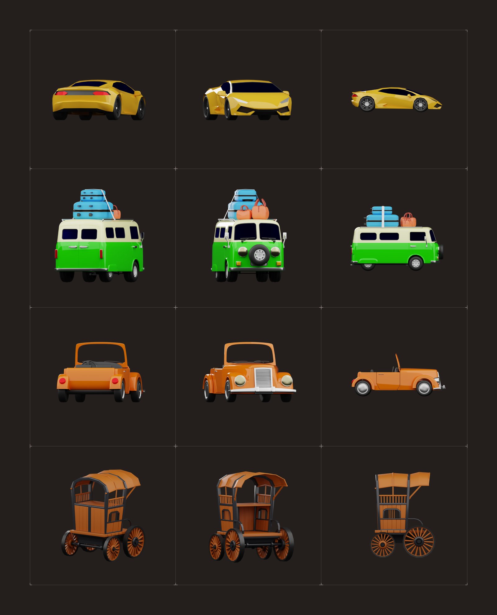 3D Vehicle Models Set