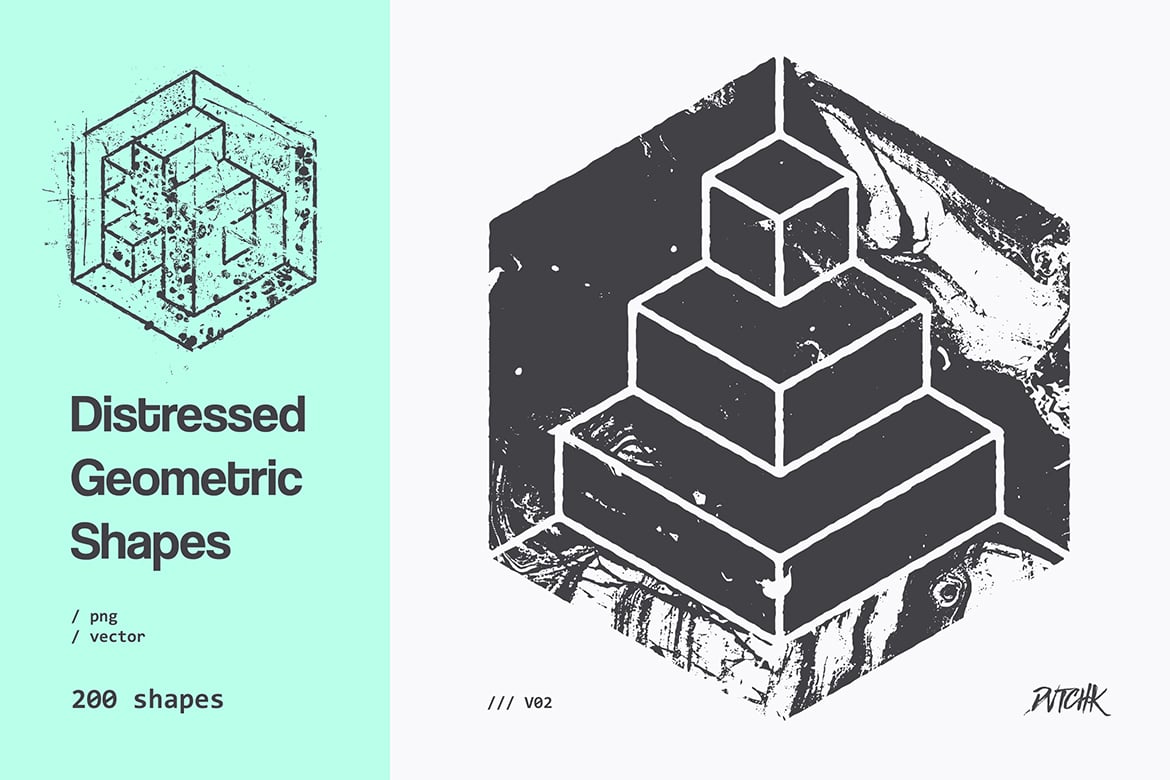 Distressed Geometric Shapes | V02