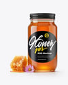 Glass Jar with Wildflower Honey Mockup