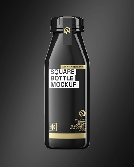 Square Glossy Bottle Mockup