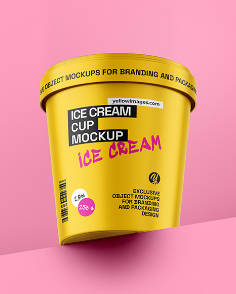 Matte Ice Cream Cup Mockup