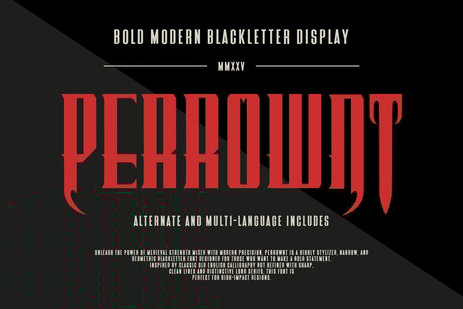 Perrownt Bold Modern Blackletter Display Font