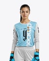 Female Soccer Goalkeeper Wearing Long Sleeve Jersey Mockup