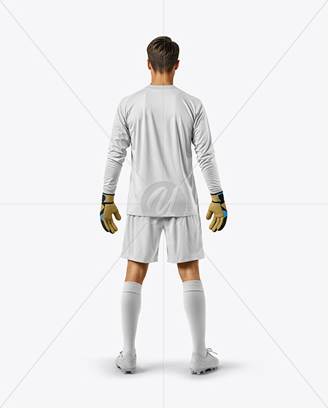 Soccer Goalkeeper Wearing Long Sleeve Jersey and Shorts Mockup