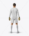 Soccer Goalkeeper Wearing Long Sleeve Jersey and Shorts Mockup