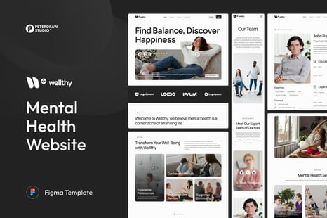 Wellthy - Mental Health Website - UX & UI Kits