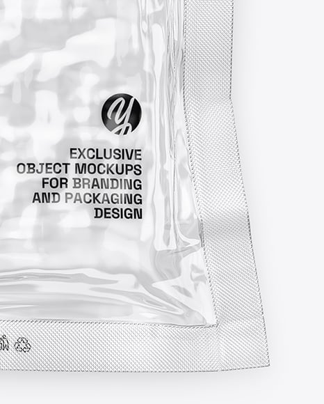 Clear Plastic Flow-Pack with Minced Meat Mockup