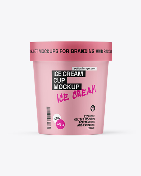 Matte Ice Cream Cup Mockup - Bowl packaging mockup