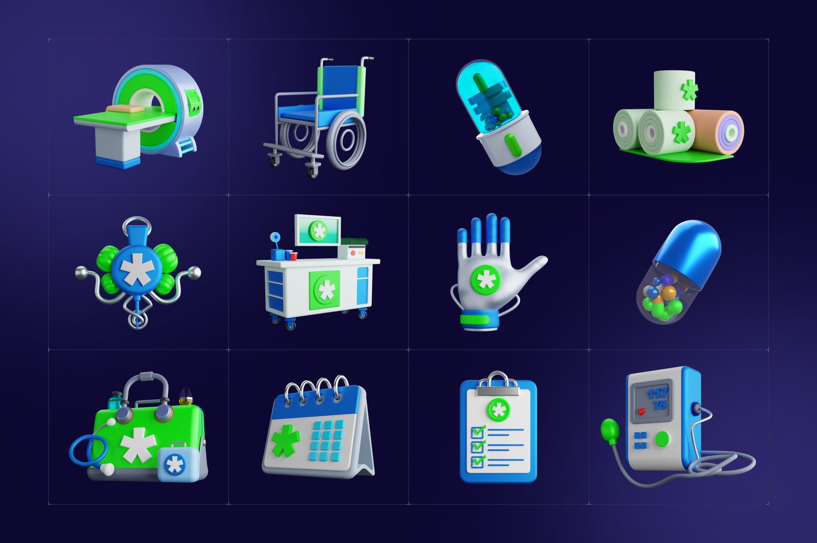3D Medical Icons Collection
