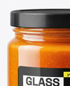 Clear Glass Jar with Lobster Bisque Mockup
