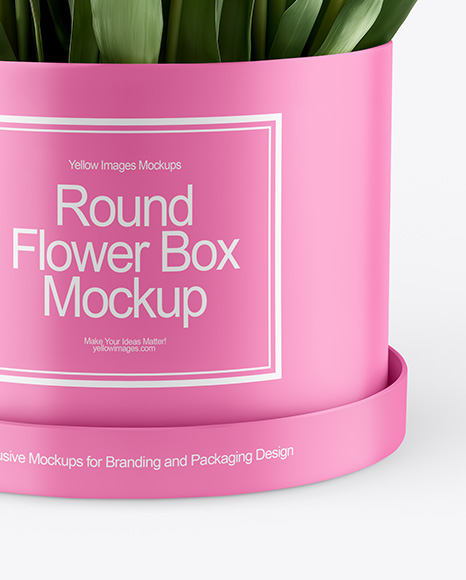 Round Flower Box Mockup