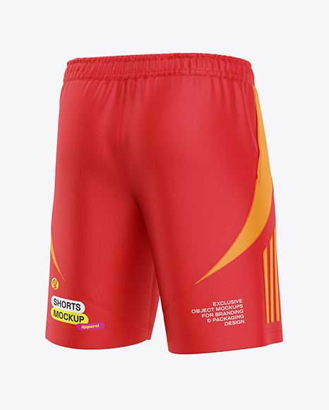 Training Shorts Mockup - Back Half Side View