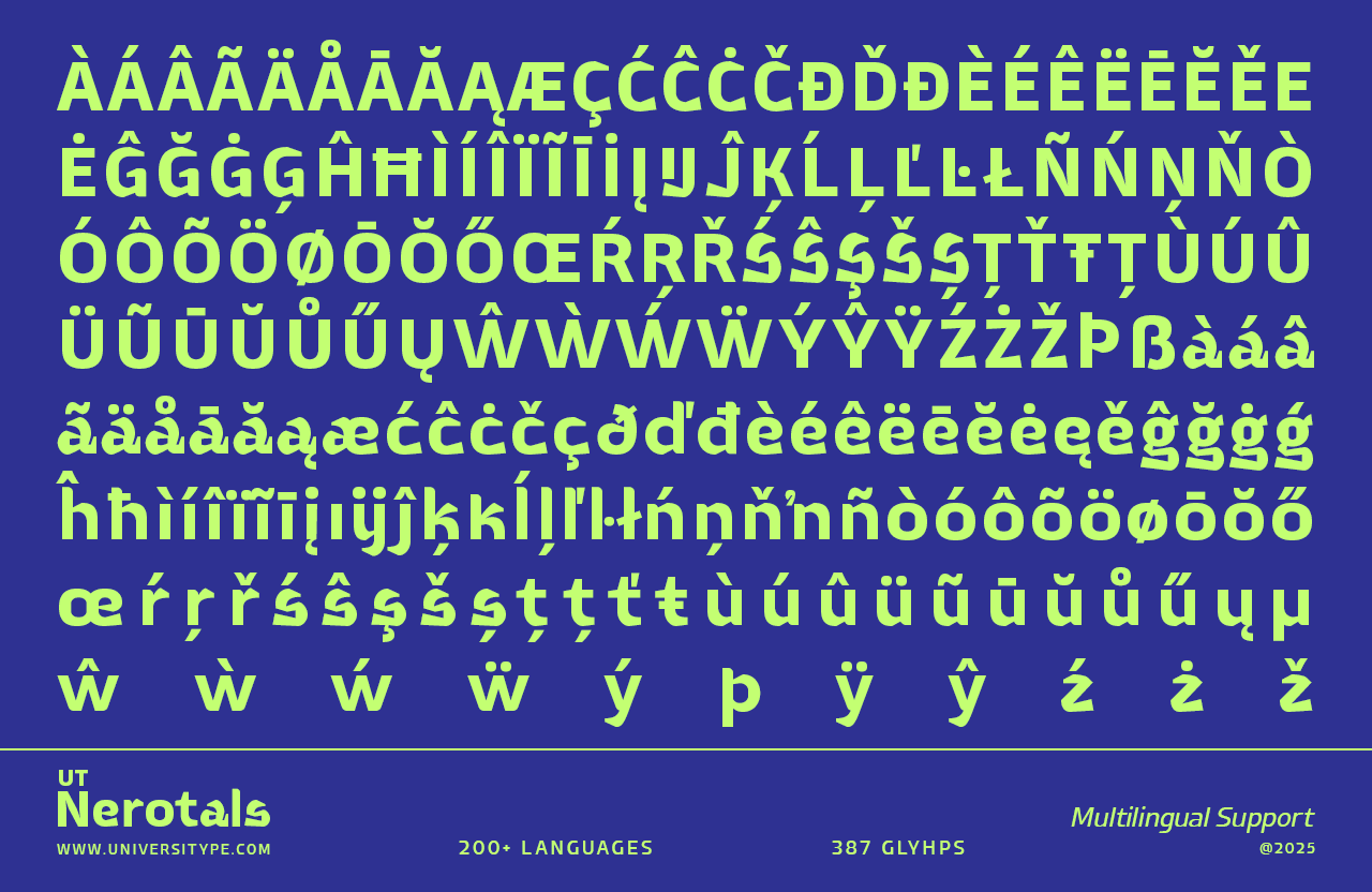 UT Nerotals – A Typeface Inspired by Contemporary Sculpture