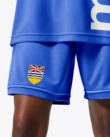 Black Woman with Afro Hairstyle Wearing Full Basketball Kit Mockup