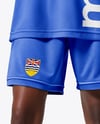 Black Woman with Afro Hairstyle Wearing Full Basketball Kit Mockup