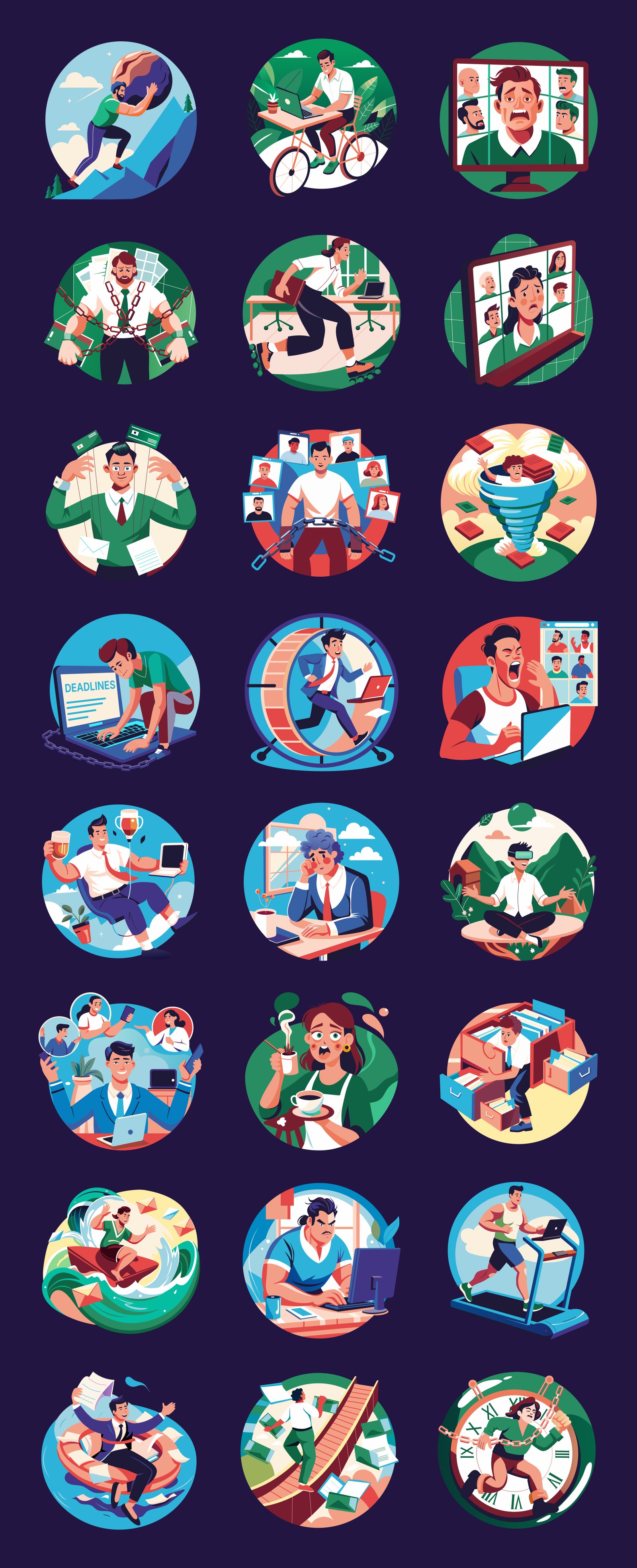 Workaholics Characters Illustrations